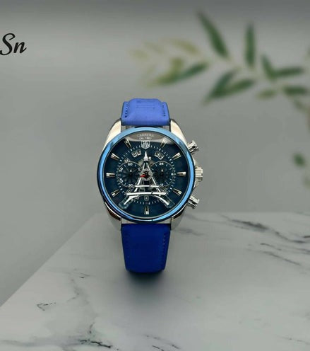 TH Carrera blue leather belt mens watch