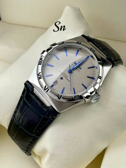 OM constellation mens watch. Leather belt