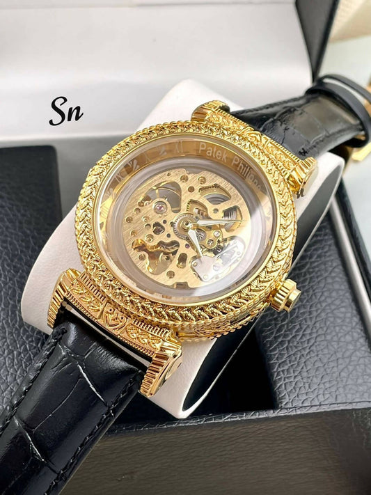 PP automatic mens watch leather belt