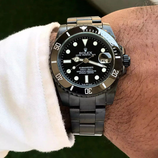 RX Submariner Full Black Stainless Steel Automatic Mens Watch